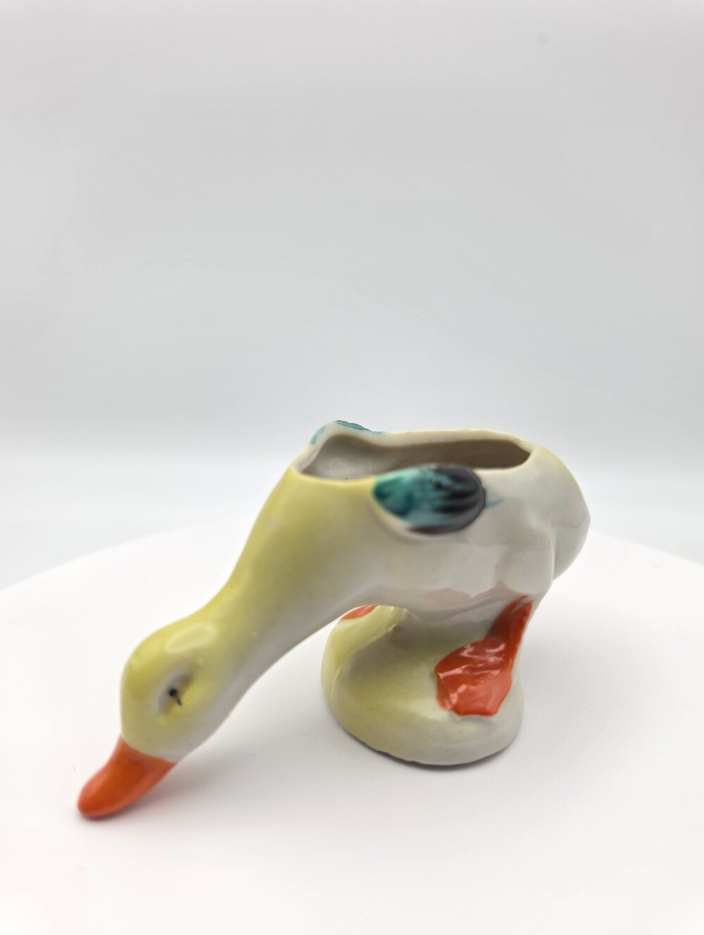 Vintage Mid Century Whimsical Mini Ceramic Duck Planter - Made in Japan - Picture 7 of 12